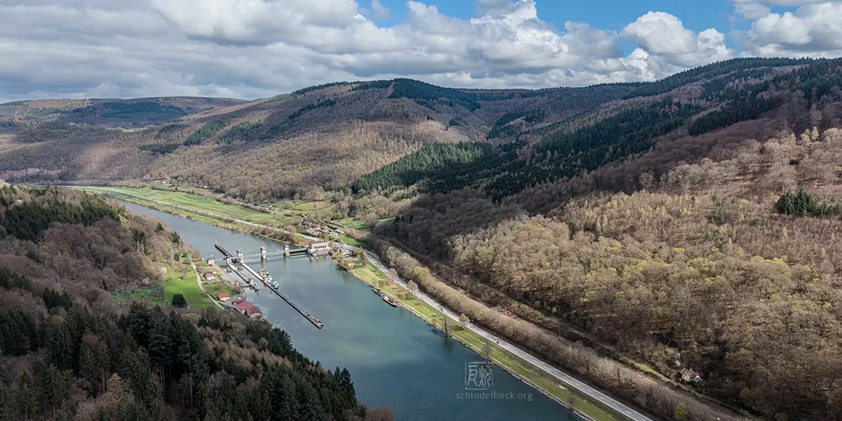 Neckar mit Schleus Rockenau - Frank Schindelbeck Fotografie